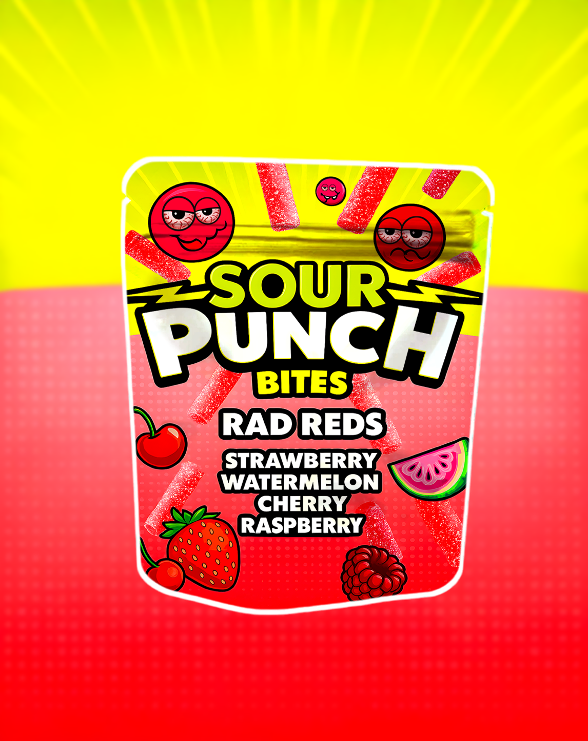 Sour Punch Bites Premade Mylar Bags